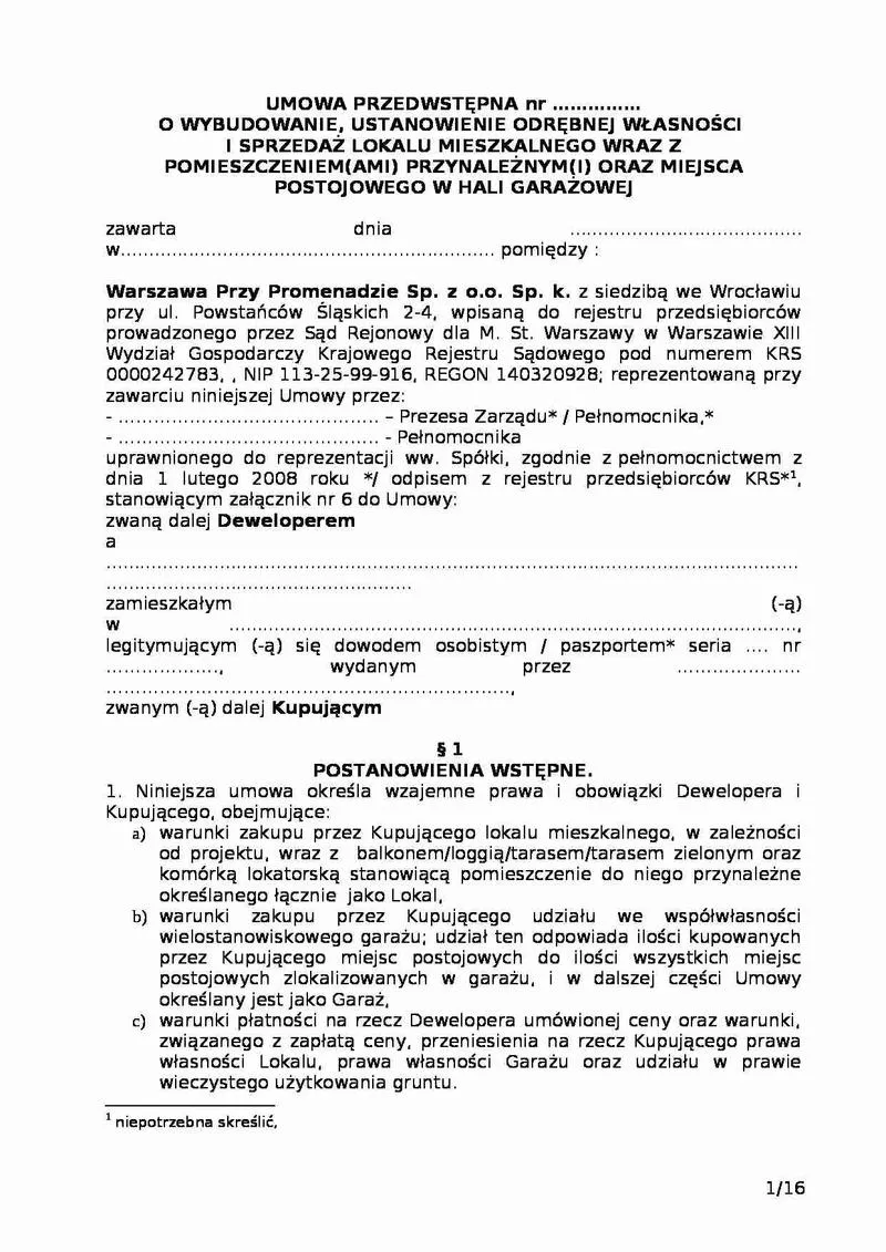 Prawo dewelopera do odstąpienia